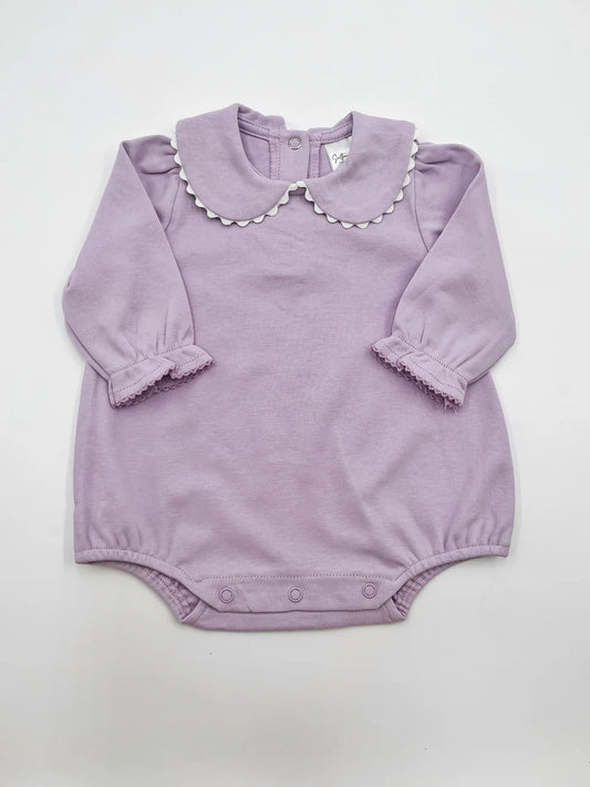 Long Sleeved Scalloped Bubble- Purple