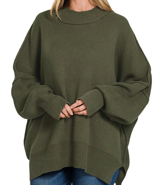 Split Side Oversized Sweatsr