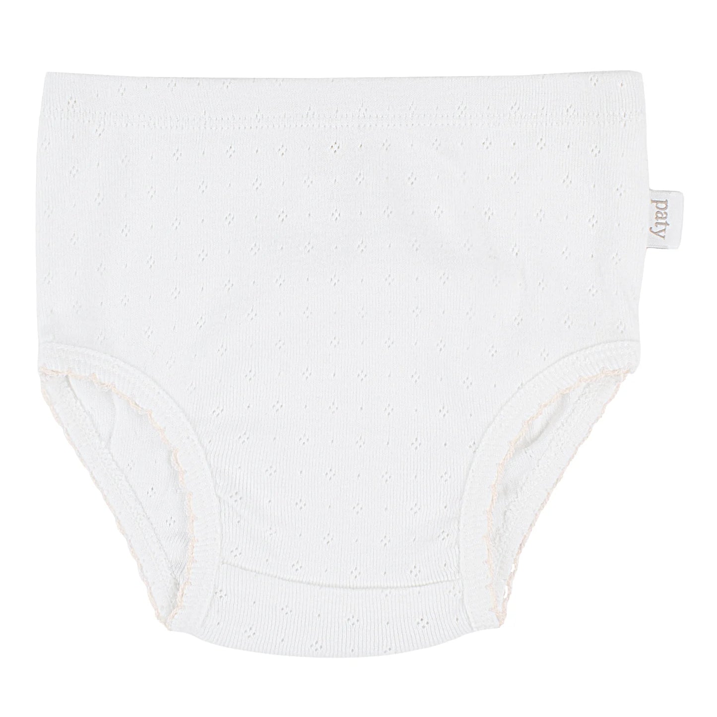 Paty Organic Cotton Pointelle Baby Girl Set with Flutter Sleeves & Bloomers