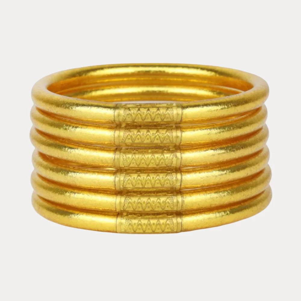 BUDHAGIRL - All Weather Bangles - Gold (Set of 6)