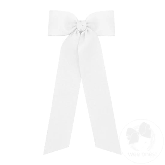 Medium Grosgrain Hair Bowtie with Knot Wrap and Streamer Tails