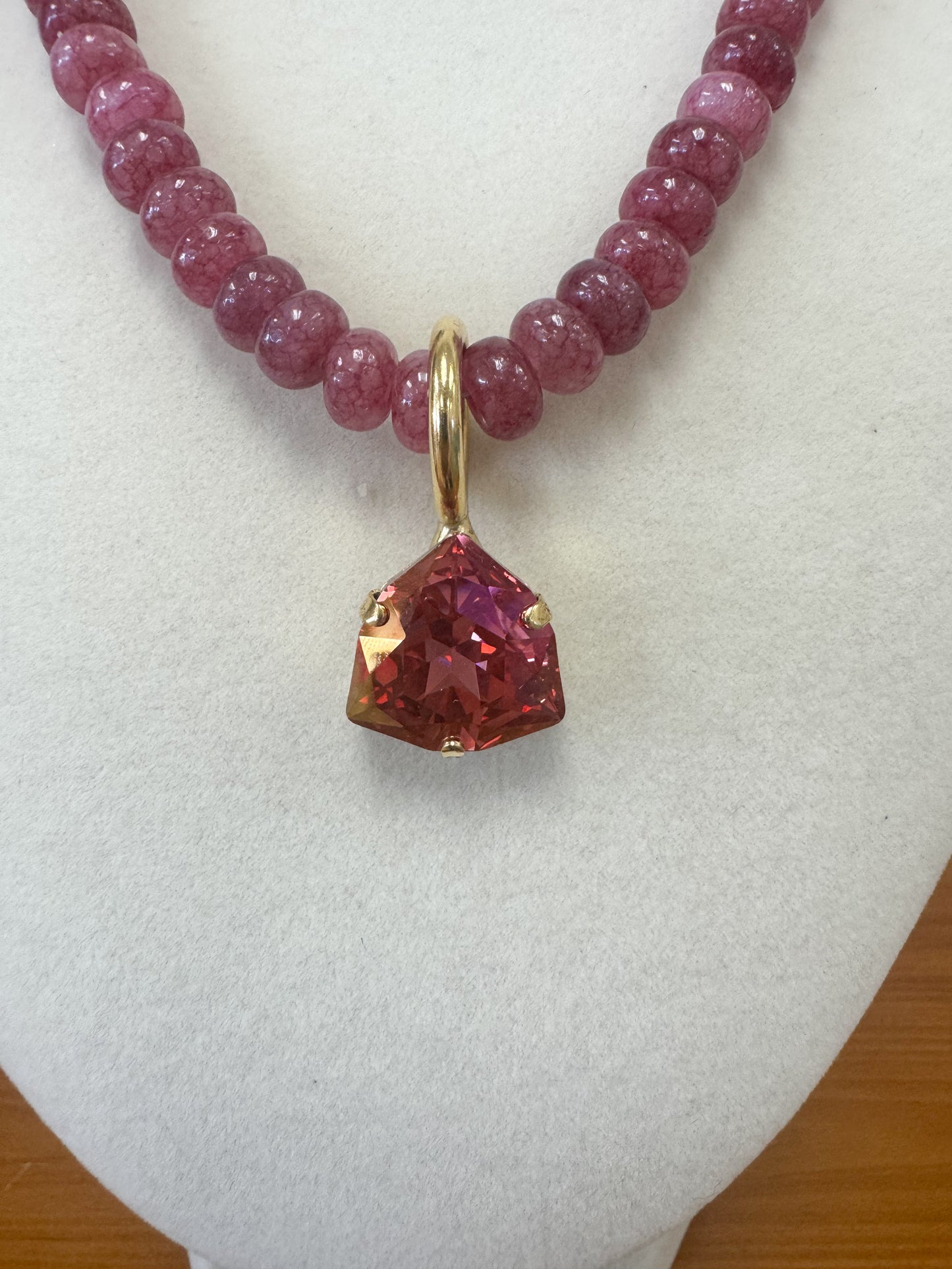 TOVA Custom Arlington Pendant Necklace in Dark Rose