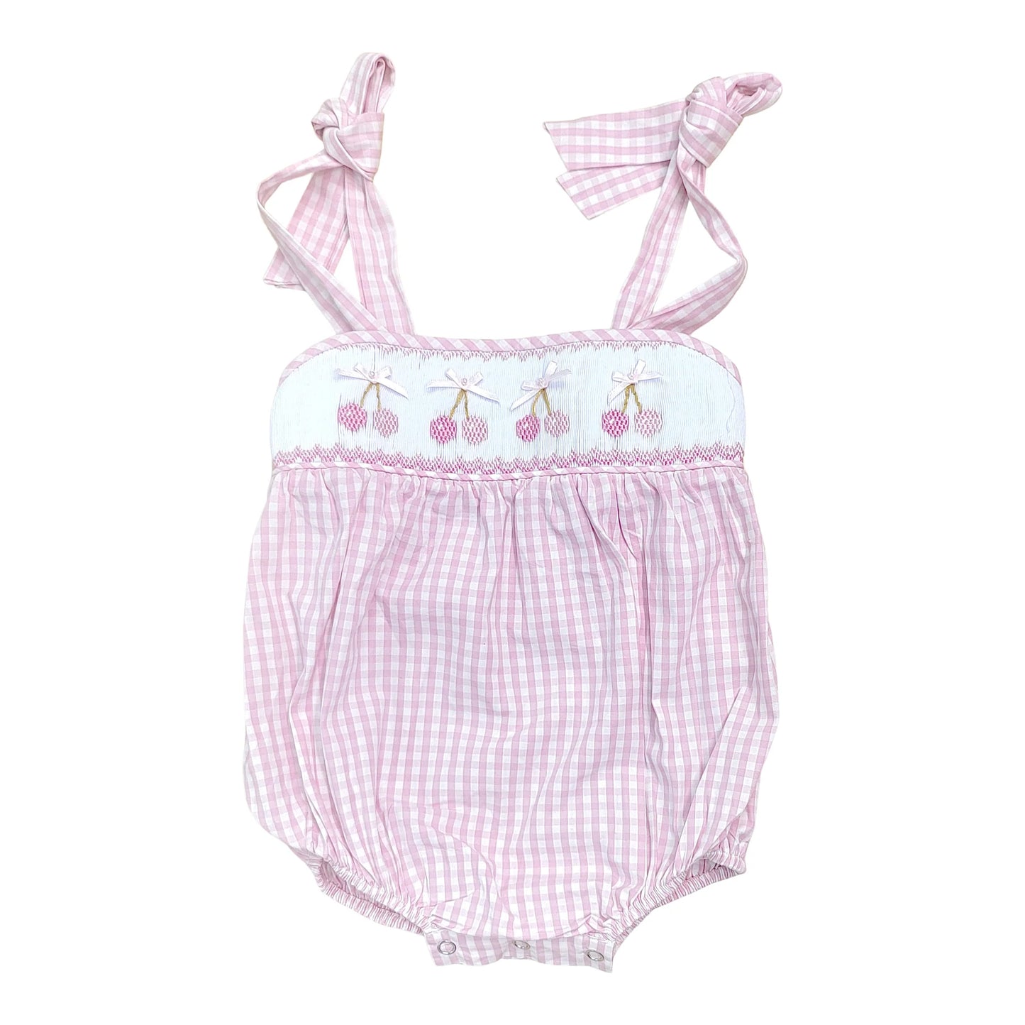 Cherry Smocked Bubble