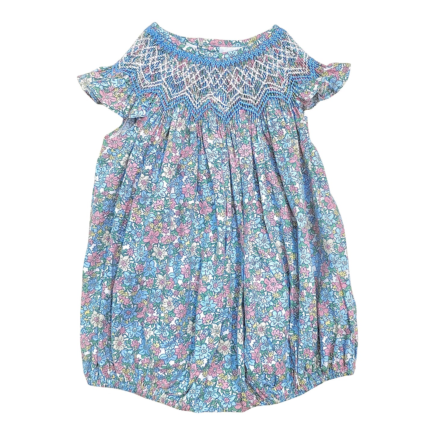 Amelia Floral Smocked Bubble