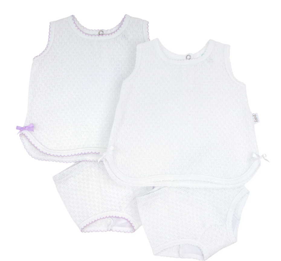 Paty Knit, 2 PC Sleeveless Diaper Set