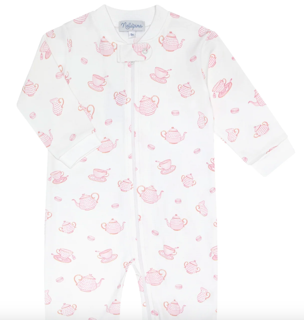 Tea Time Zipper Footie