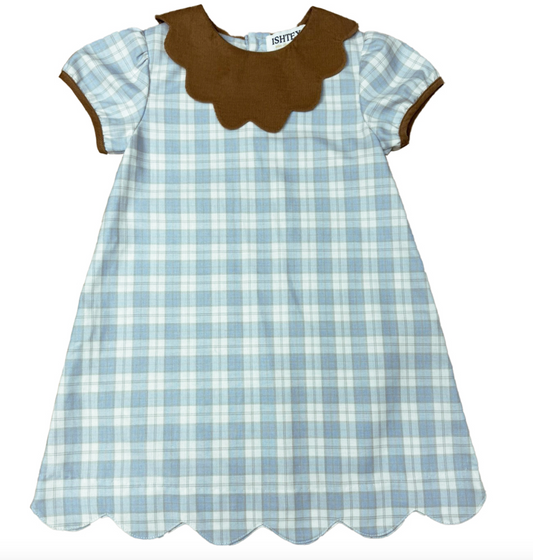 Blue/Khaki Plaid Dress