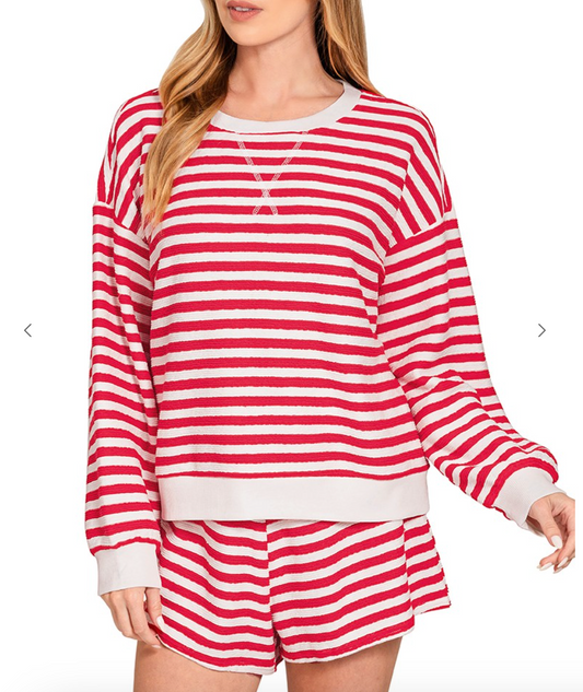 Striped Pullover and Short Set
