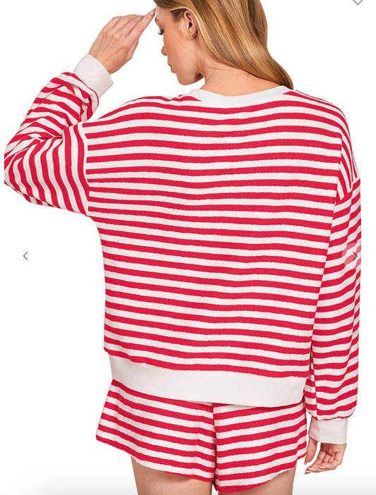 Striped Pullover and Short Set