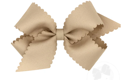 Medium Grosgrain Hair Bow with Scalloped Edge