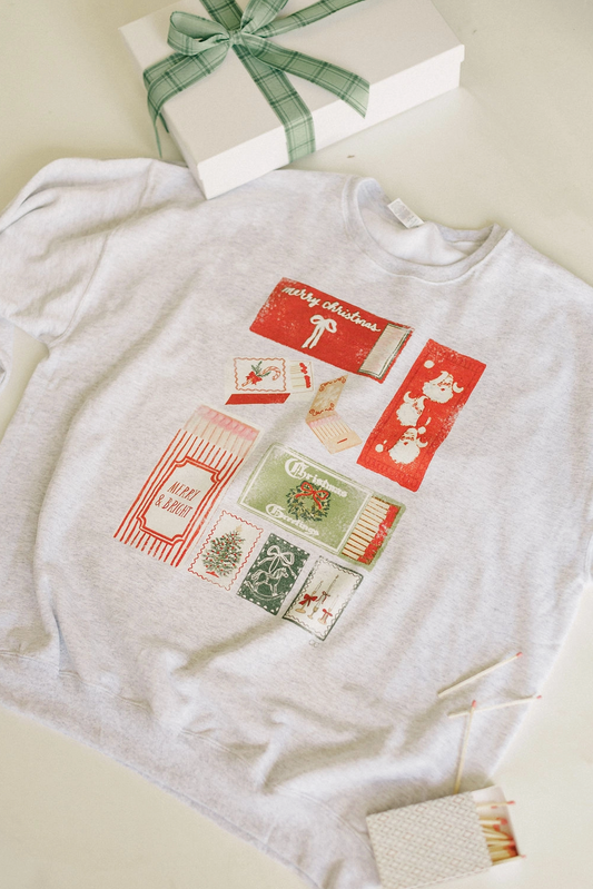Merry and Bright Match Box Graphic Sweatshirt