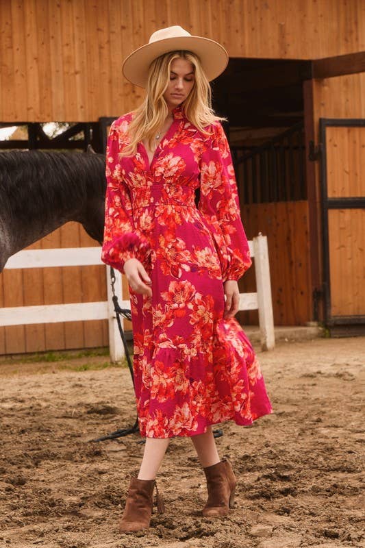 Floral Printed Midi Dress