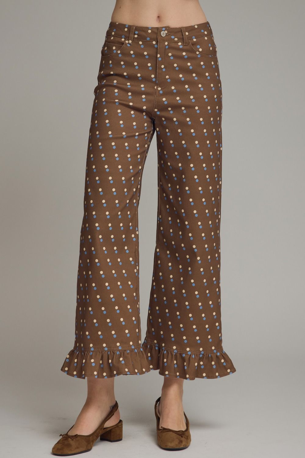 Retro Dot Ruffle Pants