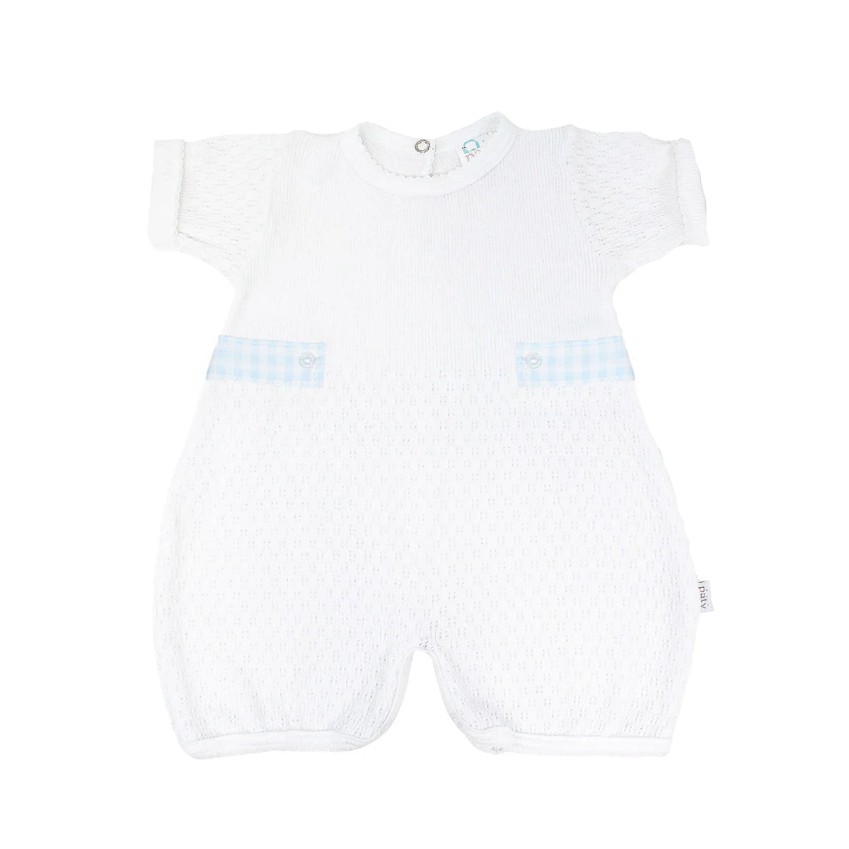 Paty White Bubble W/Gingham Side Tabs