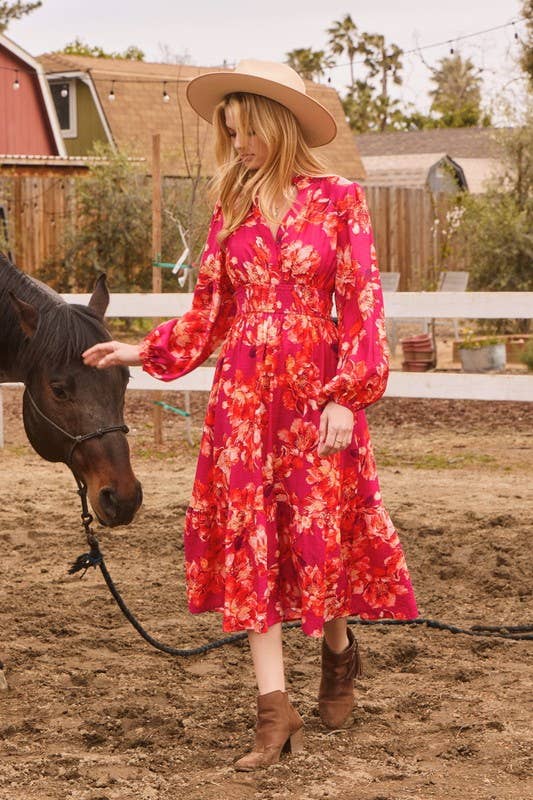 Floral Printed Midi Dress