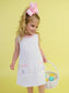 Girls Pink Bunny Ears Seersucker Ruffle Pocket Dress