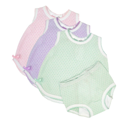 Paty 2 Piece Sleeveless Diaper Set- Mint