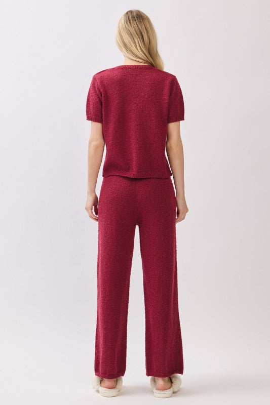 Cozy Knit Sweater Top And Pants Set