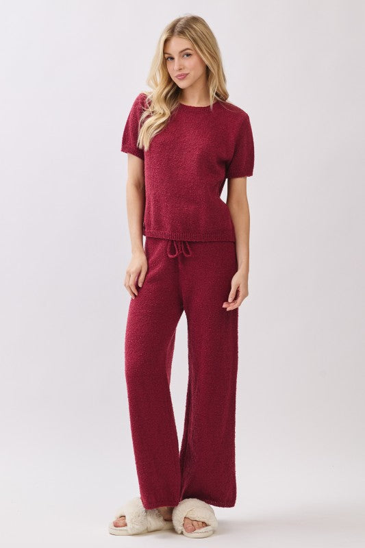 Cozy Knit Sweater Top And Pants Set