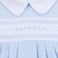Luca's Classics Smocked Long Sleeve Bubble - Light Blue