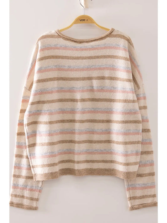 Multi Stripe Knit Cardigan