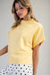 Butter Yellow Short Sleeve Mock Neck