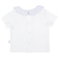 Paty Organic Cotton Baby Boy Set with Peter Pan Collar Shirt and Stripe Shorts