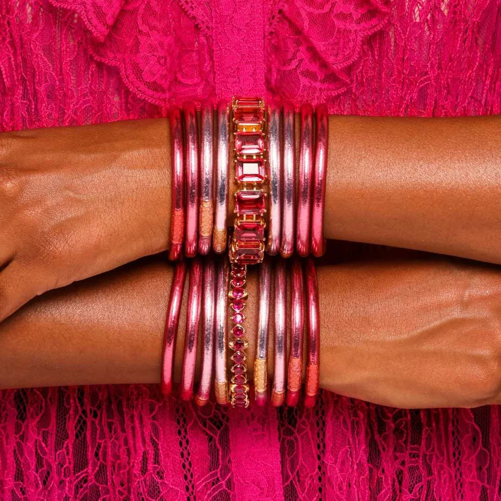 BUDHAGIRL - All Weather Bangles - Carousel Pink (Set of 4)