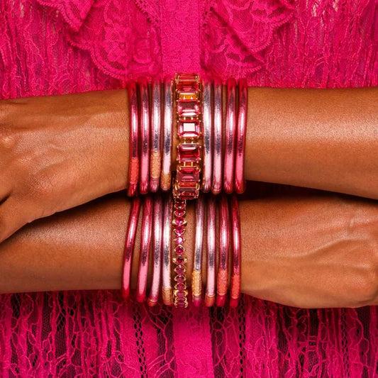 BUDHAGIRL - All Weather Bangles - Carousel Pink (Set of 4)