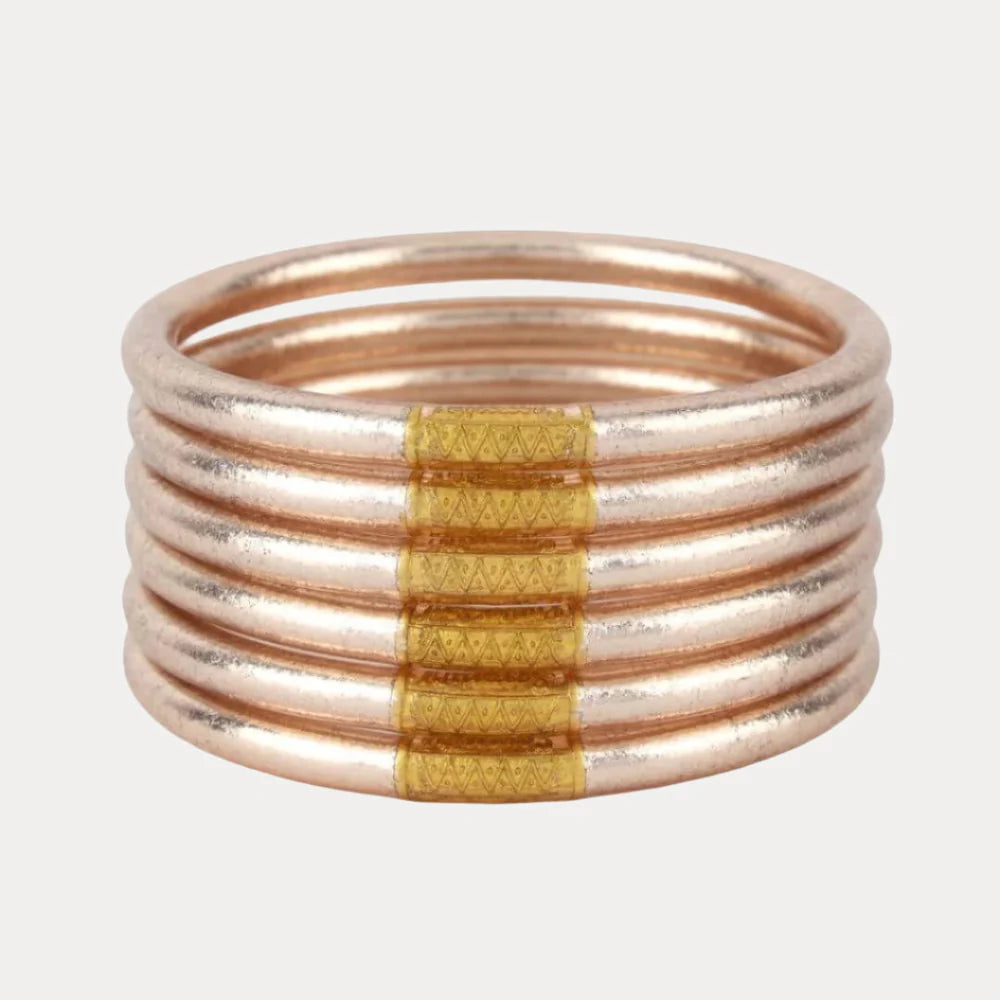 BUDHAGIRL - All Weather Bangles - Champagne (Set of 6)