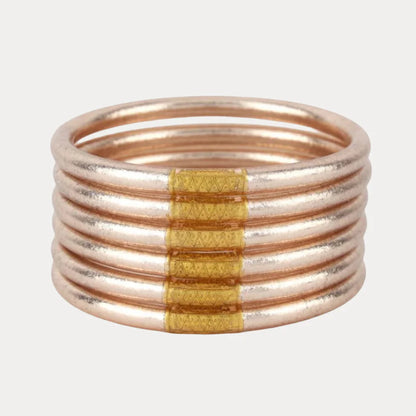BUDHAGIRL - All Weather Bangles - Champagne (Set of 6)