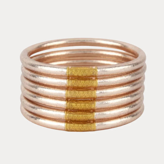 BUDHAGIRL - All Weather Bangles - Champagne (Set of 6)