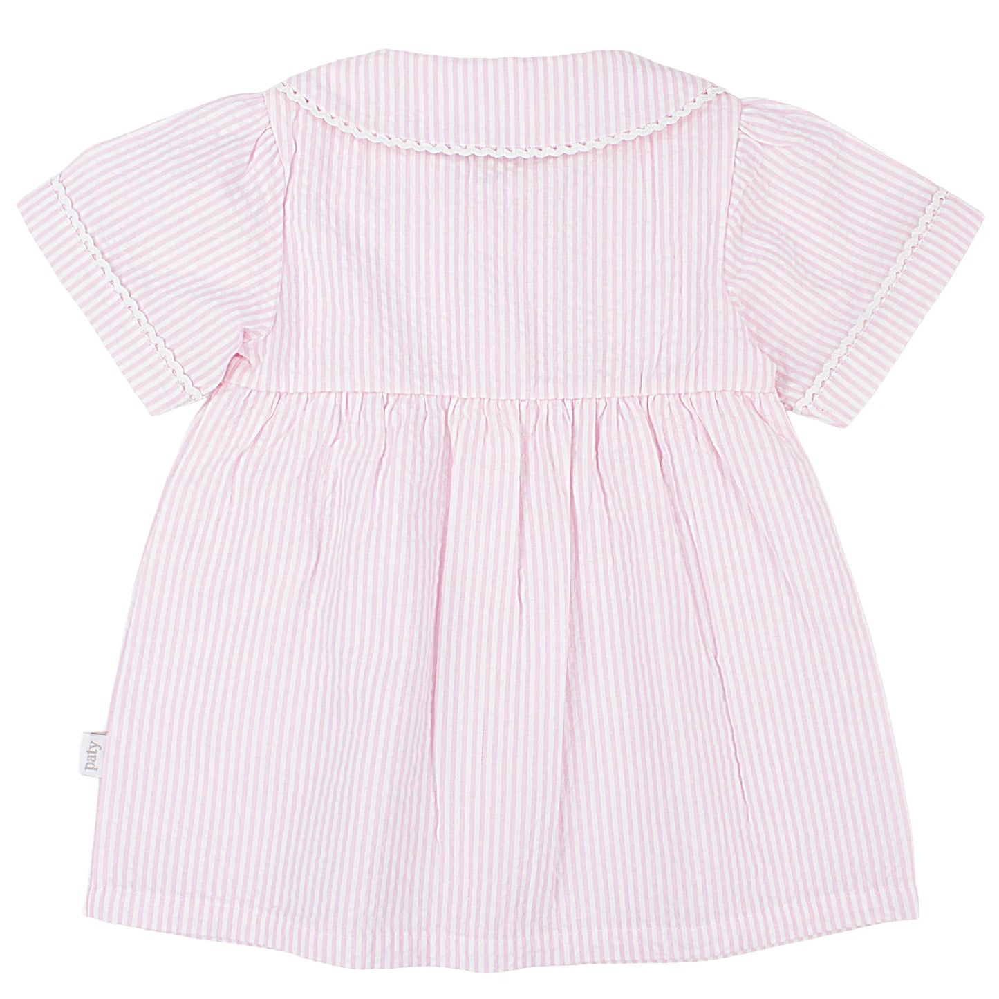 Paty Organic Cotton Seersucker Dress with Ric Rac trim