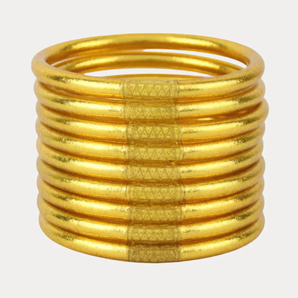 BUDHAGIRL - All Weather Bangles - Gold (Set of 9)