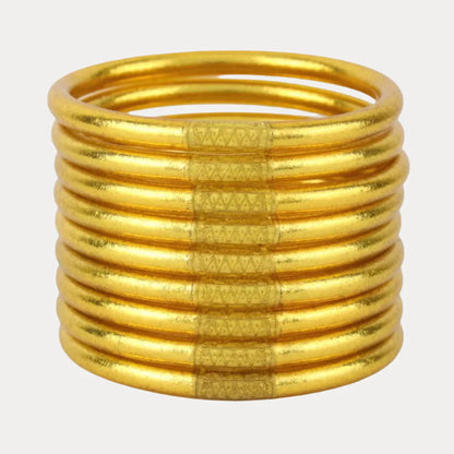 BUDHAGIRL - All Weather Bangles - Gold (Set of 9)