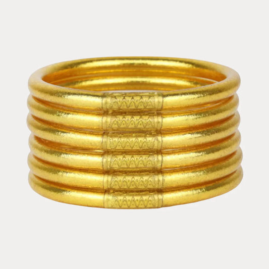 BUDHAGIRL - All Weather Bangles - Gold (Set of 6)