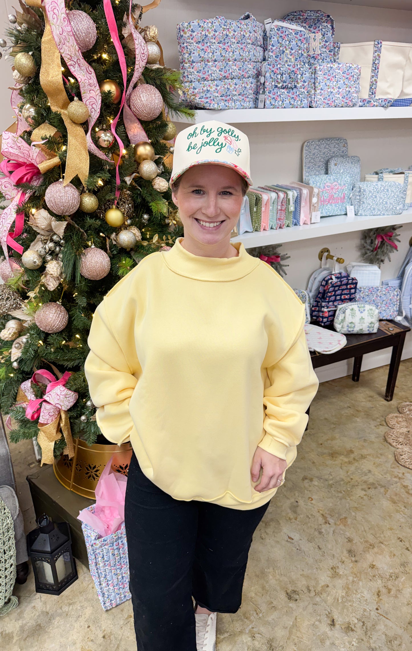 BucketList Mock Neck- Yellow