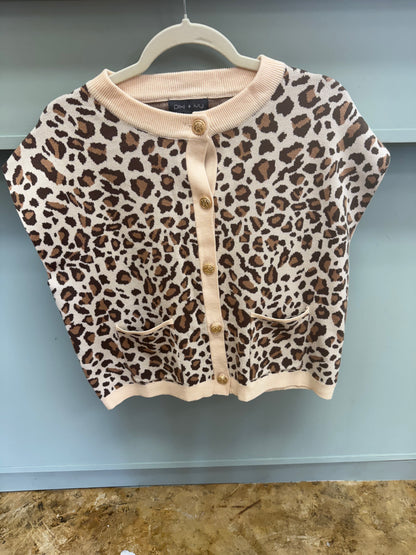 Leopard Cap Sleeve Sweater