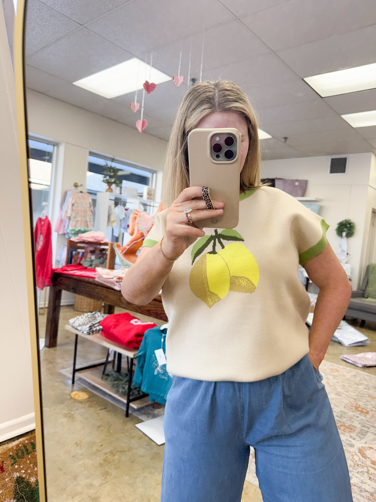 Lemon Cap Sleeve Sweater