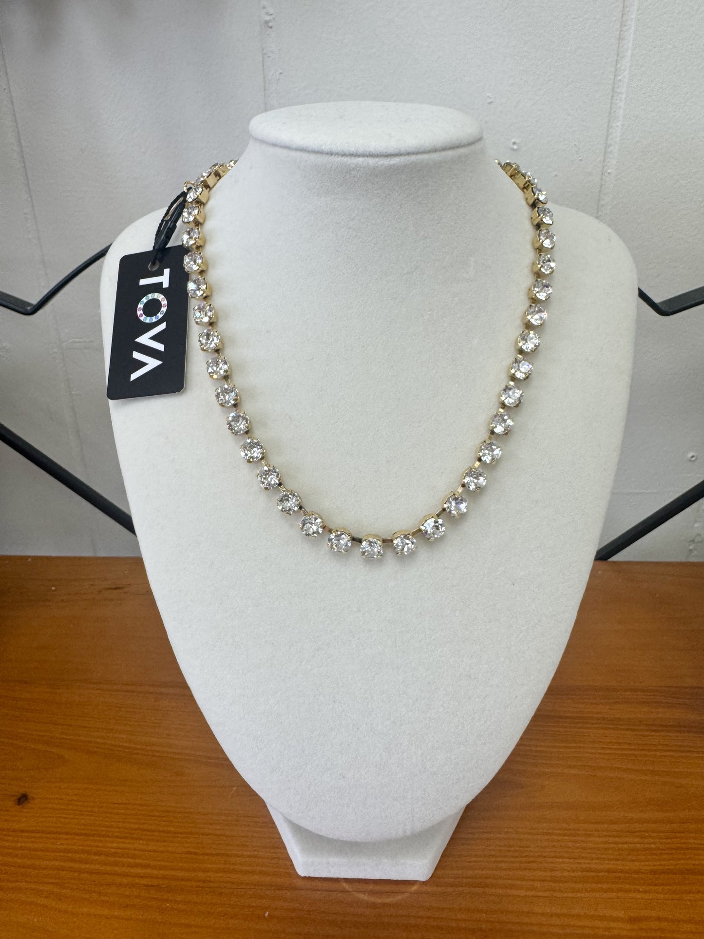 TOVA Sarina Necklace in Antique Gold Clear