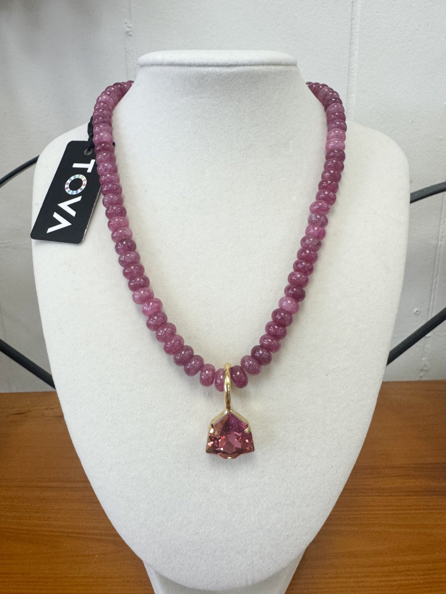 TOVA Custom Arlington Pendant Necklace in Dark Rose