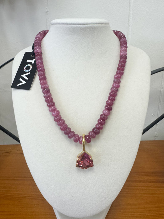 TOVA Custom Arlington Pendant Necklace in Dark Rose