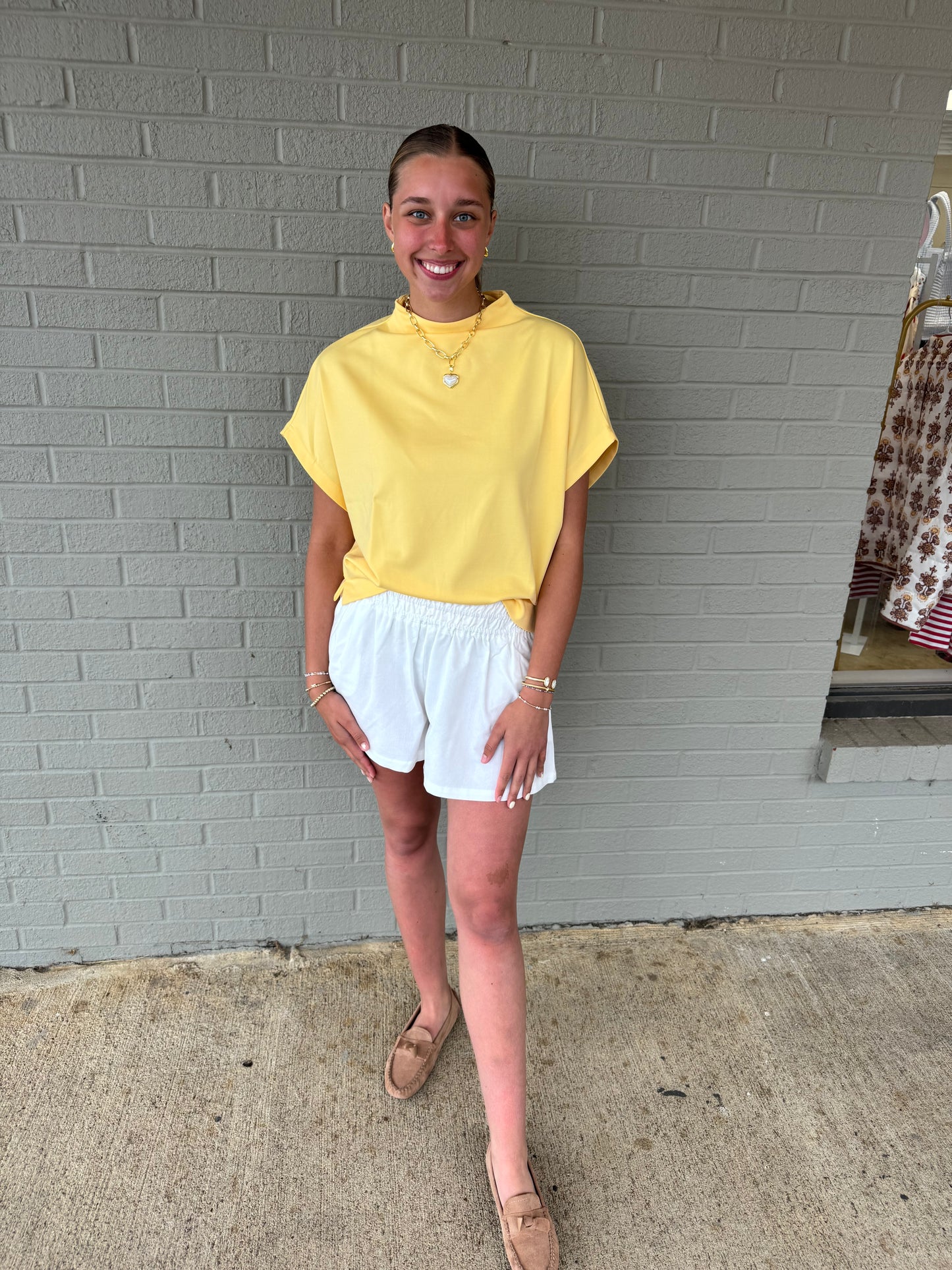 Elastic White Short