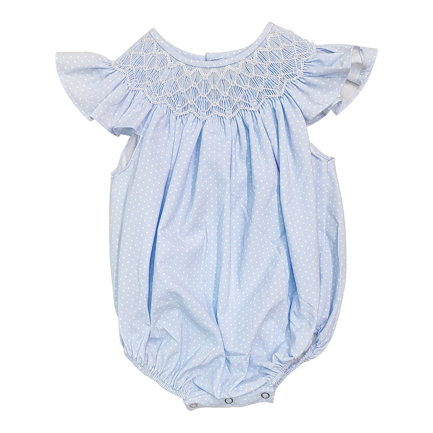 Cathy Blue Polka Dot Pearl Smock