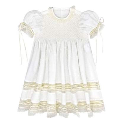 Margaret Heirloom Smocked Dress - White Swiss Dot