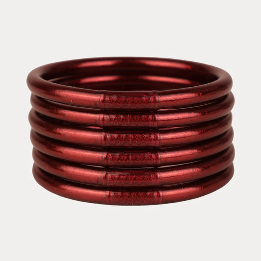 BUDHAGIRL - All Weather Bangles - Merlot (Set of 6)