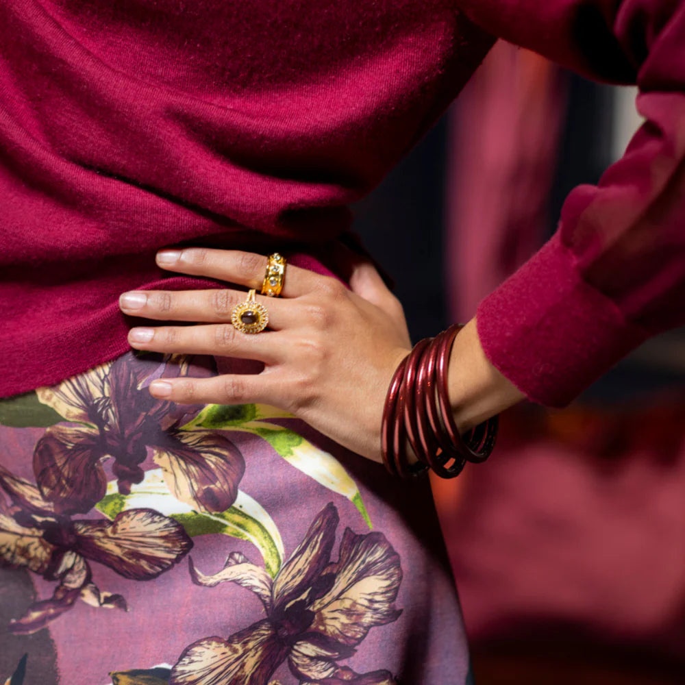 BUDHAGIRL - All Weather Bangles - Merlot (Set of 6)