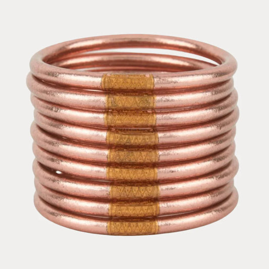 BUDHAGIRL - All Weather Bangles - Rose Gold (Set of 9)