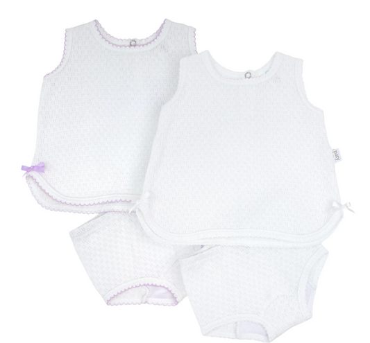 Paty Knit, 2 PC Sleeveless Diaper Set