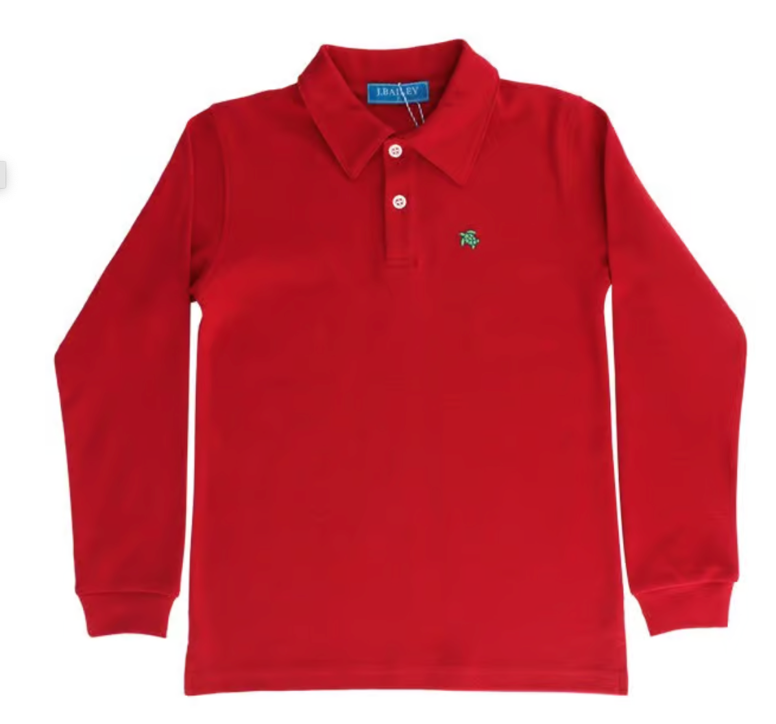 Long Sleeve Red Polo